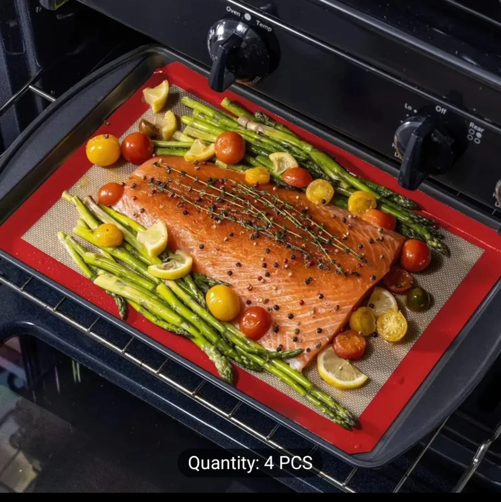 Silicone Baking Mats Set 4-Pack , Food Grade Non-stick Reusable, Silicon